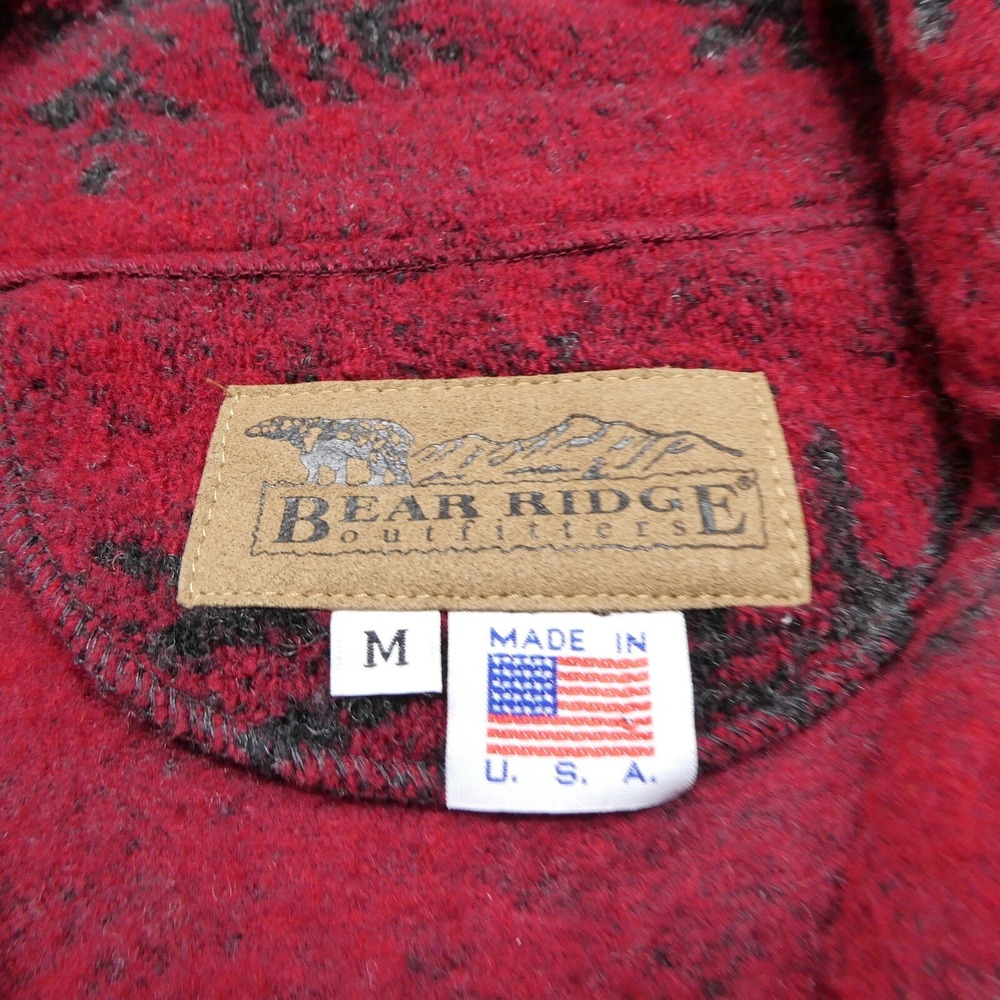 Bear Ridge Outfitters Womens Red Snowflake Wool Blend Full Zip Fleece Jacket M - Picture 3 of 8